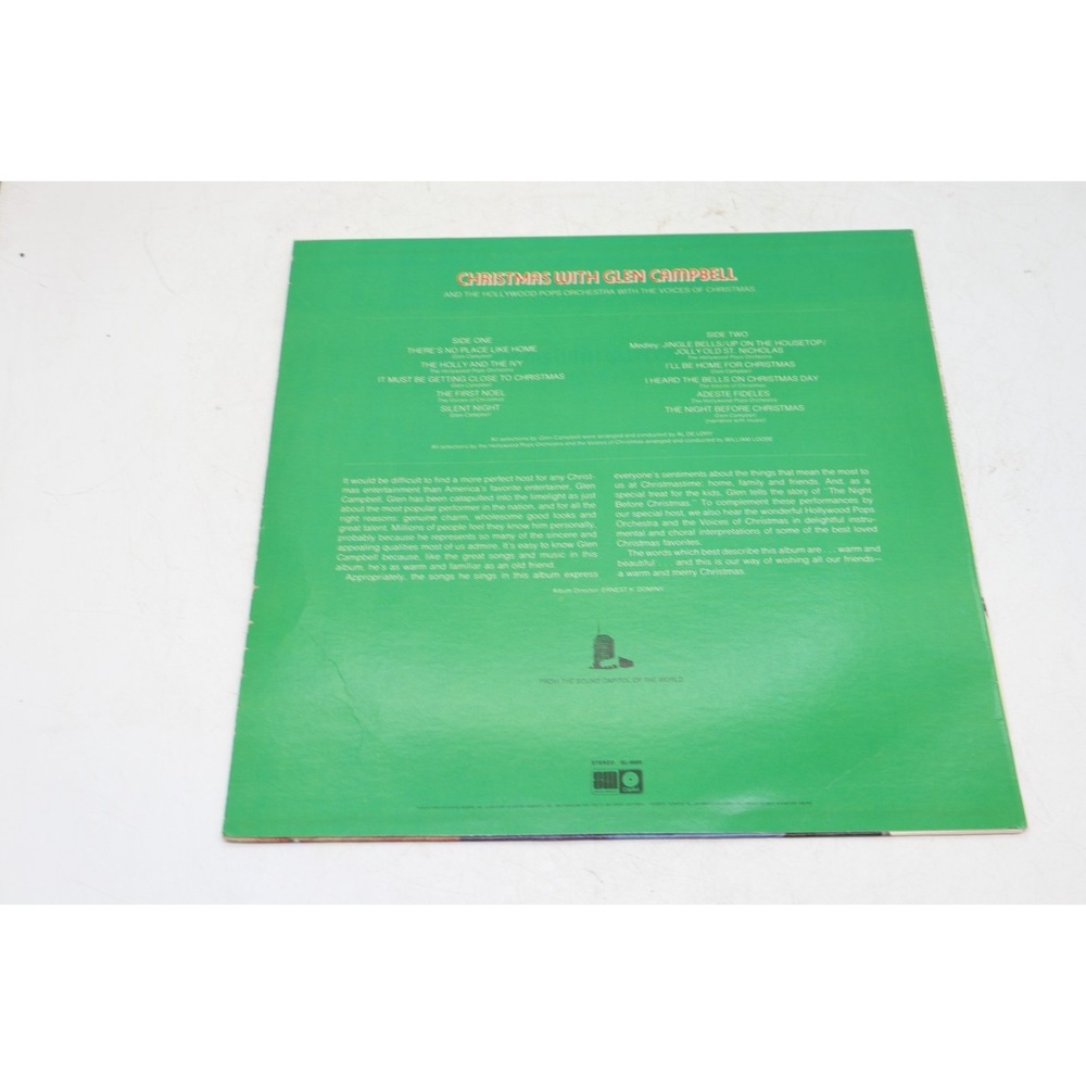 Vintage Glen Campbell Christmas Vinyl LP | SM-6699 | Hollywood Pops Orchestra - Picture 3 of 5